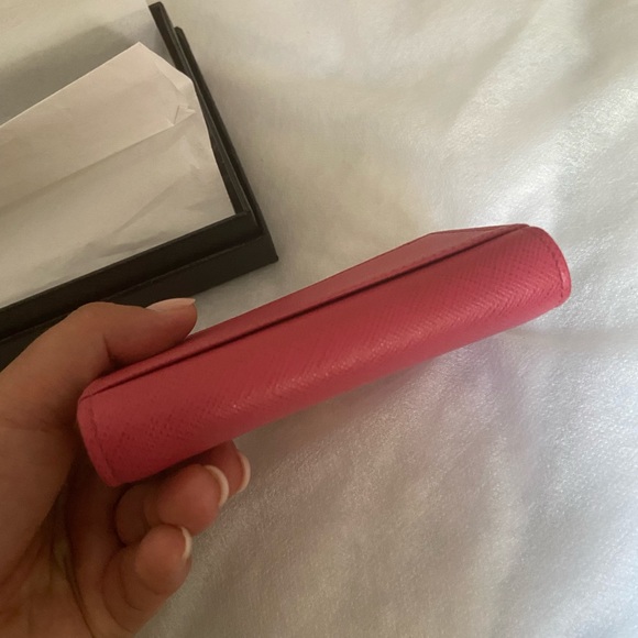 Prada Saffiano Leather Card Holder in Fiery Red - Picture 4 of 11